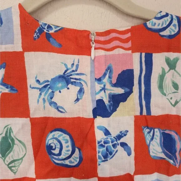 Magaschoni Dress 100% Linen Size S Beach Vacation Mini NWT - Picture 6 of 8